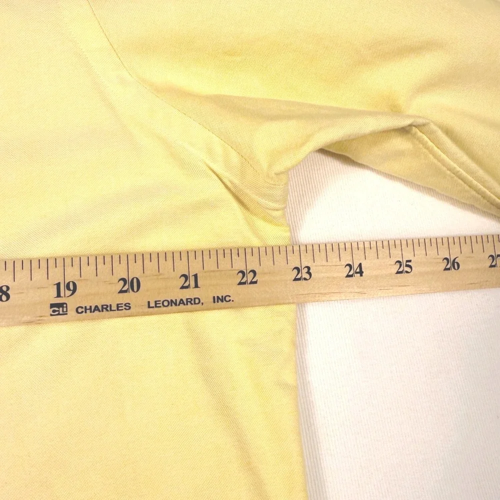 Ralph Lauren Button Down Shirt Large Yellow Cotton Oxford Long Sleeve Pony Logo